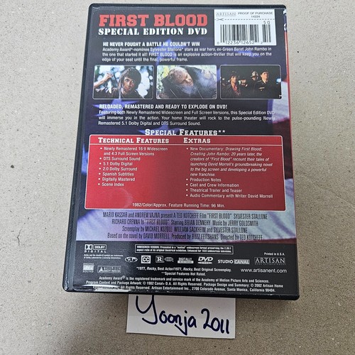 First Blood+Hunt For Red October+Behind Enemy Lines+Tears Of The Sun (4-DVD Lot) - Picture 3 of 14