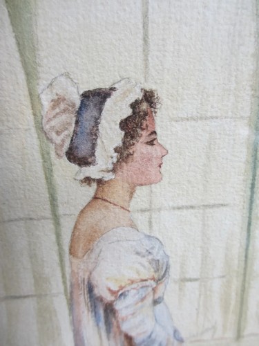 Antique Framed Watercolour Painting Of A Girl At Window 1897 Signed - Picture 5 of 8
