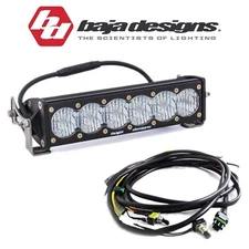 Baja Designs 10" OnX6+ Clear Wide Cornering Light Bar W/ High/Low Wiring Harness