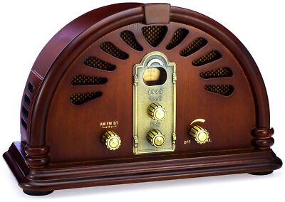 ClearClick Classic Vintage Retro Style Handmade Wooden AM/FM Radio w ...