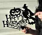 12 X 15" Happy Halloween Decor Metal Wall Art Plasma Cut color opts Goth gifts