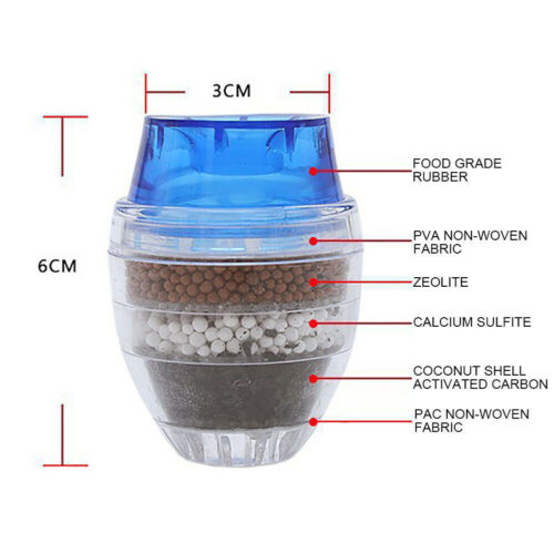 5X Tap Carbon Coconut Water Purifier Clean Filter Home Kitchen Cartridge Faucet - Picture 2 of 8