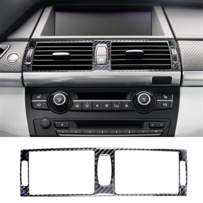 1pcs Kohlefaser Mittlere Belüftungsöffnung verkleidung Für BMW X5 E70 X6 E71
