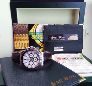 ROLEX-Mens-18kt-White-Gold-Daytona-White-Index-Black-Strap-116519-SANT-BLANC