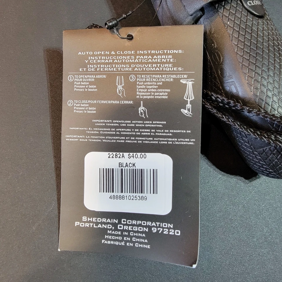 ShedRain NBC Logo Paraguas Automático, Negro Automático Apertura y Cierre 2282A Windjammer Foto 4 de 4