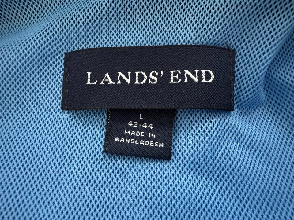 Chaqueta cortavientos LANDS' END cremallera completa para mujer grande azul impermeable Foto 2 de 4