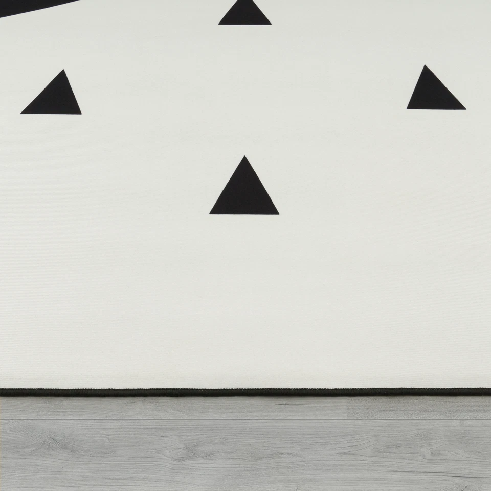 Kinderteppich Kinderzimmer Jungen Babyteppich Spruch Trend Schwarz Weiß - Bild 2 von 4