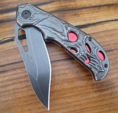 HERBERTZ  Einhandmesser Skull - Taschenmesser - Messer - Clip - 591912