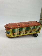 Vintage 1950's Marx Marcrest Live Stock Tin Toy Semi Trailer Only Tin