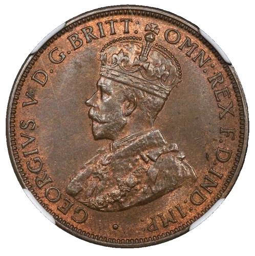 1935 State Of Jersey Great Britain 1/24 Shilling NGC MS-63 BN George V Copper