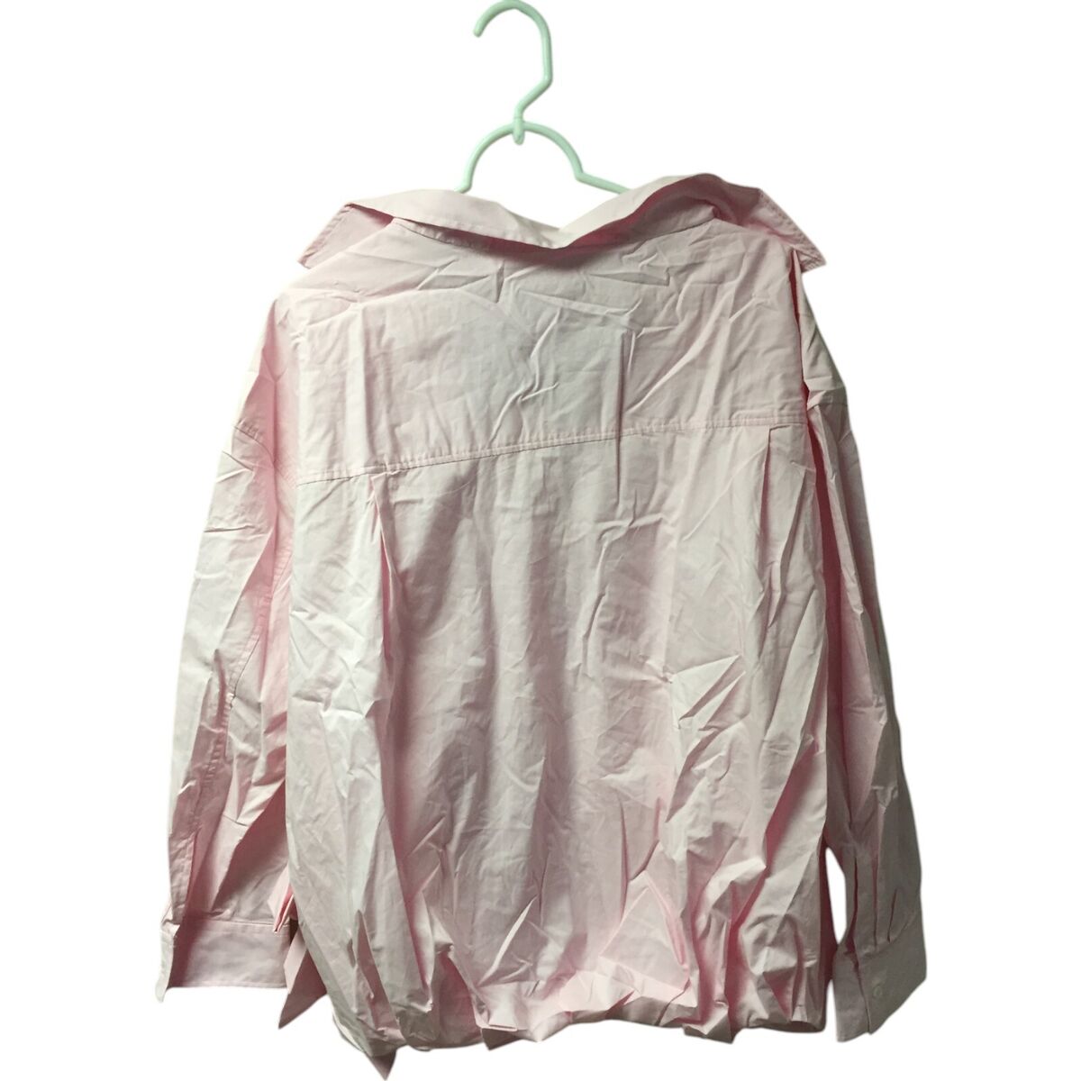 Zara Womens Poplin Bow Shirt blouse XL Pink Oversized Button Zara Womens Poplin Bow Shirt blouse XL Pink Oversized Button