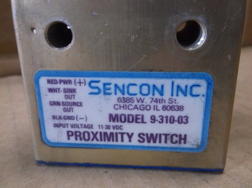 9-310-03 Sencon Can Line Sensor Proximity Switch 931003 With 12" Lead - Picture 4 of 4