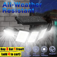 Solar Security Light Outdoor 5 head 7000K 3000LM LED Motion Sensor IP65