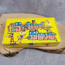 Vintage School Pencil Supply Box Lebanon Packaging USA Patriotic Athletes Retro