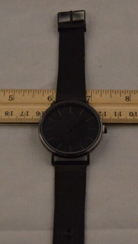 Orologio da uomo nero con cinturino in rete nera in acciaio inox 40 mm lunetta W008 - Foto 2 di 6