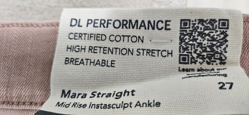 DL1961 Mid-Rise Performance Jeans Mara Straight Blush Size 27 - NWT (b15} - Picture 8 of 8