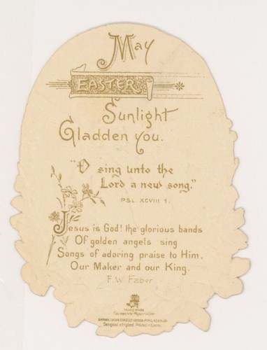 Two angels in flight, flowers, Easter, egg shaped Tuck circa 1900 - Picture 2 of 2