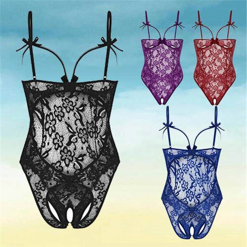 Women Ladies Sexy Lingerie Lace Babydoll Open Bra Crotchless Underwear Nightwear - Picture 3 of 14