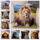 Africa Lion Wild Animal Pattern Print Pillowcase Super Soft Cushion Cover