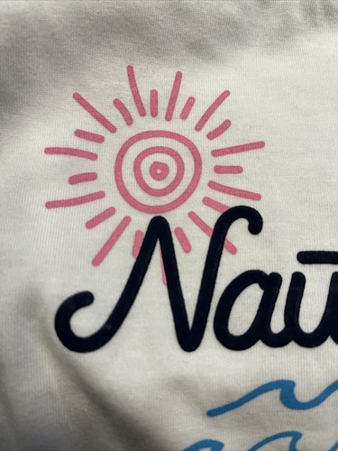Nautica Tank Top Girl 8/10 White Spellout Beach Swim Summer Square Neck Pullover - Picture 8 of 12