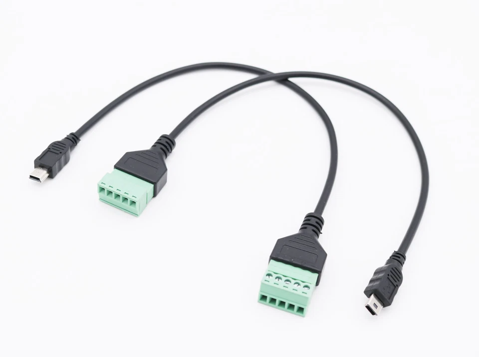 Mini USB Male to 5 Pin Screw Connector with Shield Terminal Plug Adapter Cable - Image 3 of 4