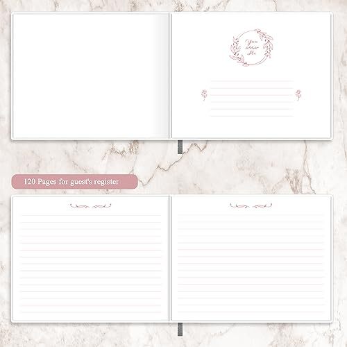 Beautiful Wedding Guest Book 7" X 9" Sign In Book 120 Gsm Thick Papercover In S - Picture 3 of 7