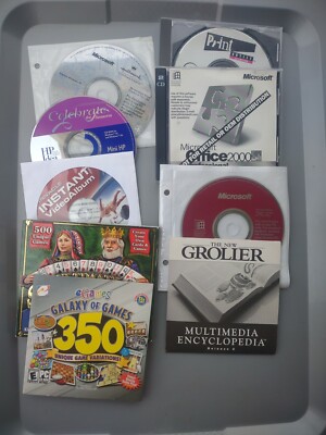 Vintage PC Software Lot Games Microsoft Office Pinnacle Encarta 98 Hallmark