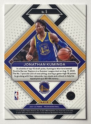 その他 2021-2022 Silver Prizm Jonathan Kuminga Jonathan Kuminga 2021-22 Panini Prizm Silver Prizm RC #307