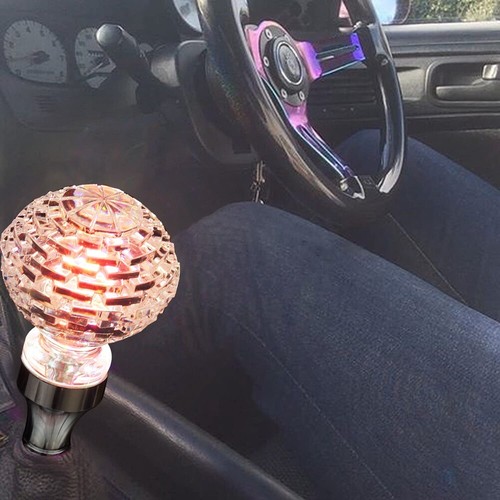 LED Light RGB Car Shift Knob Stick AcrylicGear Shifter For AT/MT Clear Crystal - Picture 8 of 12