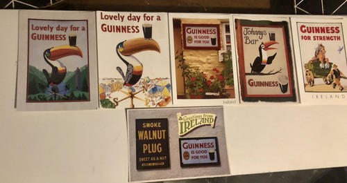 GUINNESS IRISH STOUT BEER POSTCARDS SIGNS VINTAGE - Picture 2 of 4
