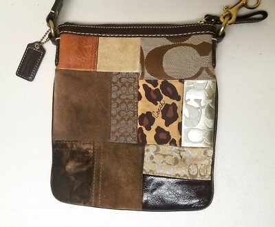 COACH Patchwork Animal Print Messenger CrossBody Swing Pack