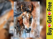 Expressive Horse Portrait 5"x7" Print on Matte Paper | Watercolor Animal Art