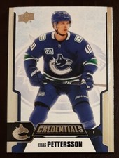2019 - 2020 Upper Deck Credentials Elias Pettersson #21 Hockey Card