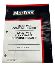 MacDon 973 Combine Header, 974 Flex Draper Combine Header Parts Catalog 147086