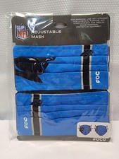 Official NFL Carolina Panthers Washable Adjustable Face Mask, 2-pack Lot Of 2