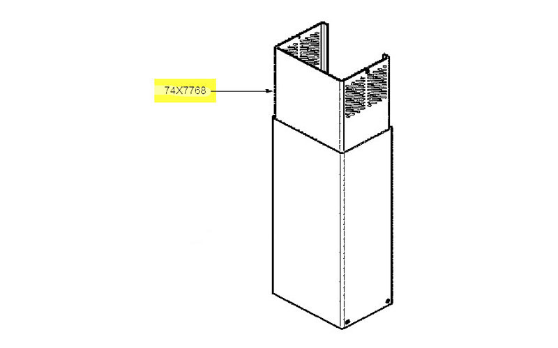 Cheminée supérieure pour hotte Brandt 74X7768 pour cuisine ouverte moderne