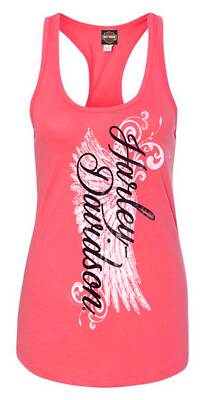 Harley-Davidson Women's Road Diva Script Sleeveless Racerback Tank Top, Pink