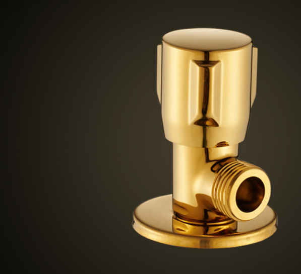 Luxury Bathroom Brass Gold Round G1/2" Shut Off Valve For Bidet Shower