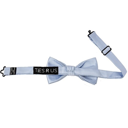 Plain Pre Tied Dusty Blue Boys Bow Tie Age 4-7 Wedding Christening Dickie Bow - Picture 2 of 2