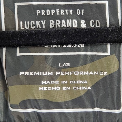 Lucky Brand Jacket Womens Large Green Camo Long Parka Premium Full Zip Hooded - Picture 9 of 13