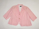 Talbots Women's 2 Button Blazer Jacket Size 24W Pink Linen Blend 3/4 Sleeves