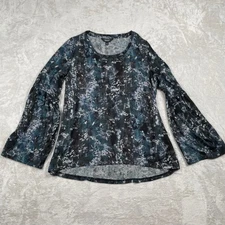 Simply Vera Vera Wang Women's Floral Print Bell Sleeve Tunic Top Size M