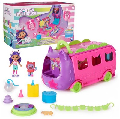 DreamWorks GABBY'S Dollhouse Celebration Party Bus, Transforming Playset with Ga