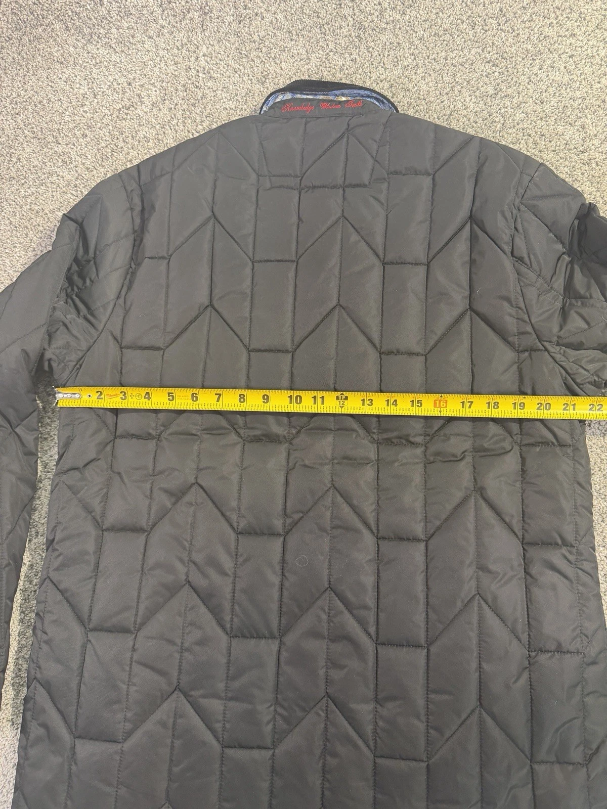 NWT Robert Graham Men’s Quilted Jacket Puffer Shirt Large Black Print Lining image 6