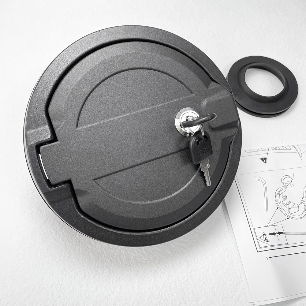 Aluminum Locking Fuel Door Gas Tank Cap Cover For Jeep Wrangler JL 2018-24 thumbnail 2