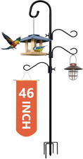 Shepherds Hooks for Outdoor Heavy Duty, 46 Inch Adjustable Bird Feeder Pole with