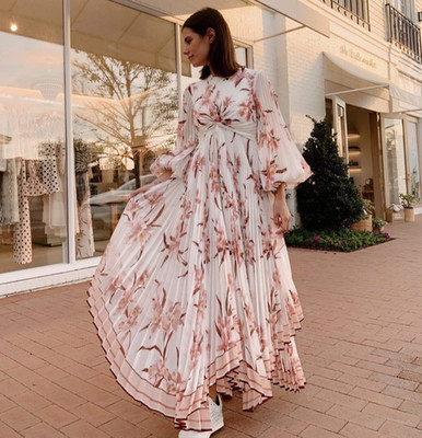 Zimmermann Corsage Dress Size 2 / AU 12 / US 8 BNWT Pleated Orchid Long Sleeve
