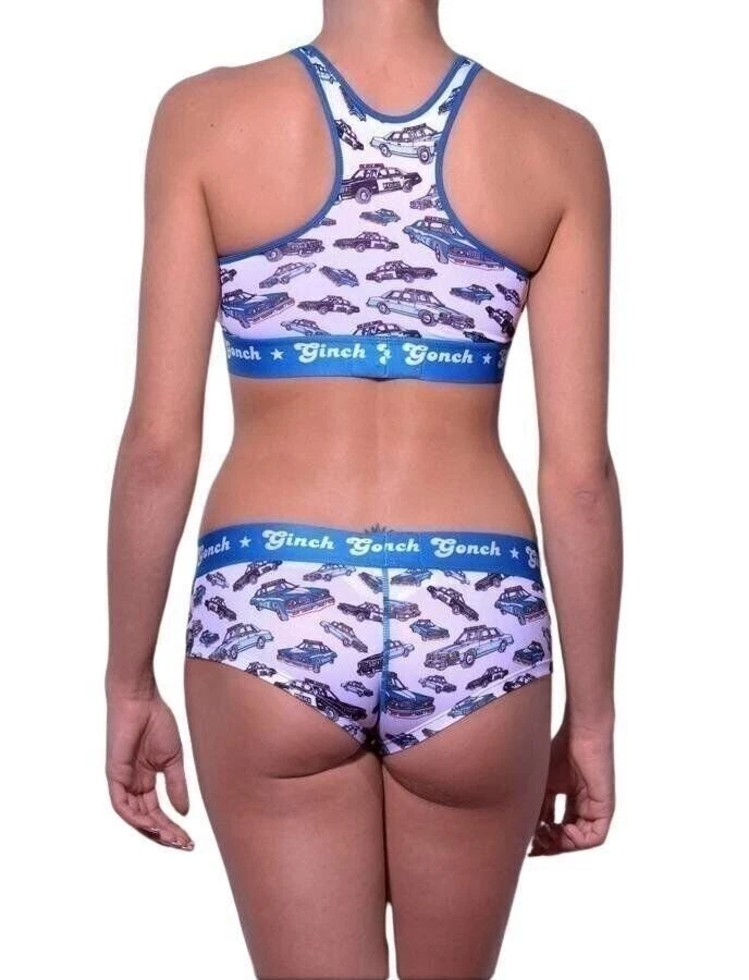 Bragas cortas para mujer Ginch Gonch bustadas Gogo estampado de coche de policía nuevas con etiquetas Foto 4 de 4