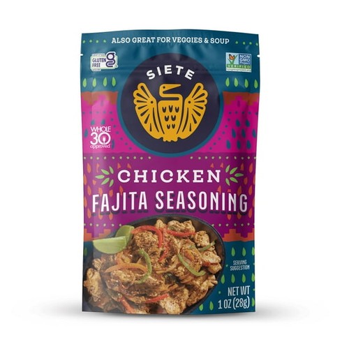 Siete Family Foods Huhn Fajita Gewürz, 1 Unze Packung - Authentischer Geschmack