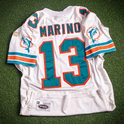 Dan Marino #13 Miami Dolphins Wilson Authentic NFL Jersey White Vintage Size 48 - Image 1 of 4